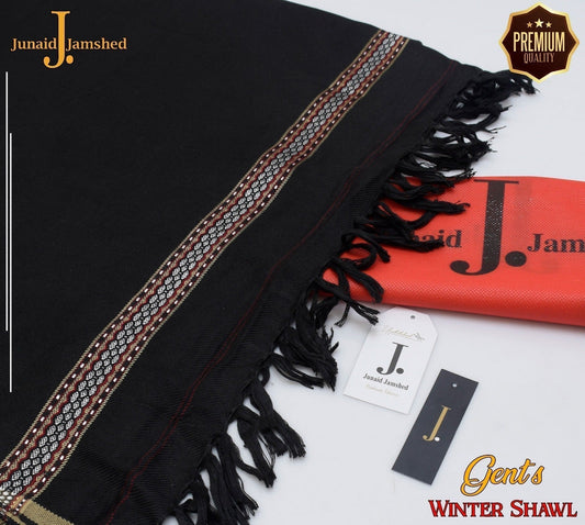 CLASSICAL PREMIUM WOOLEN J. MEN'S SHAWL | JET BLACK